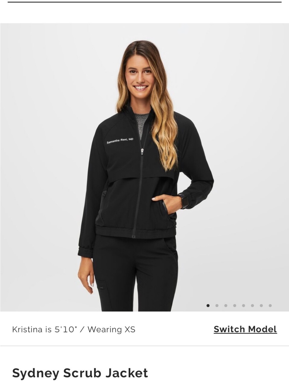 Figs Sydney Scrub Jacket - Black